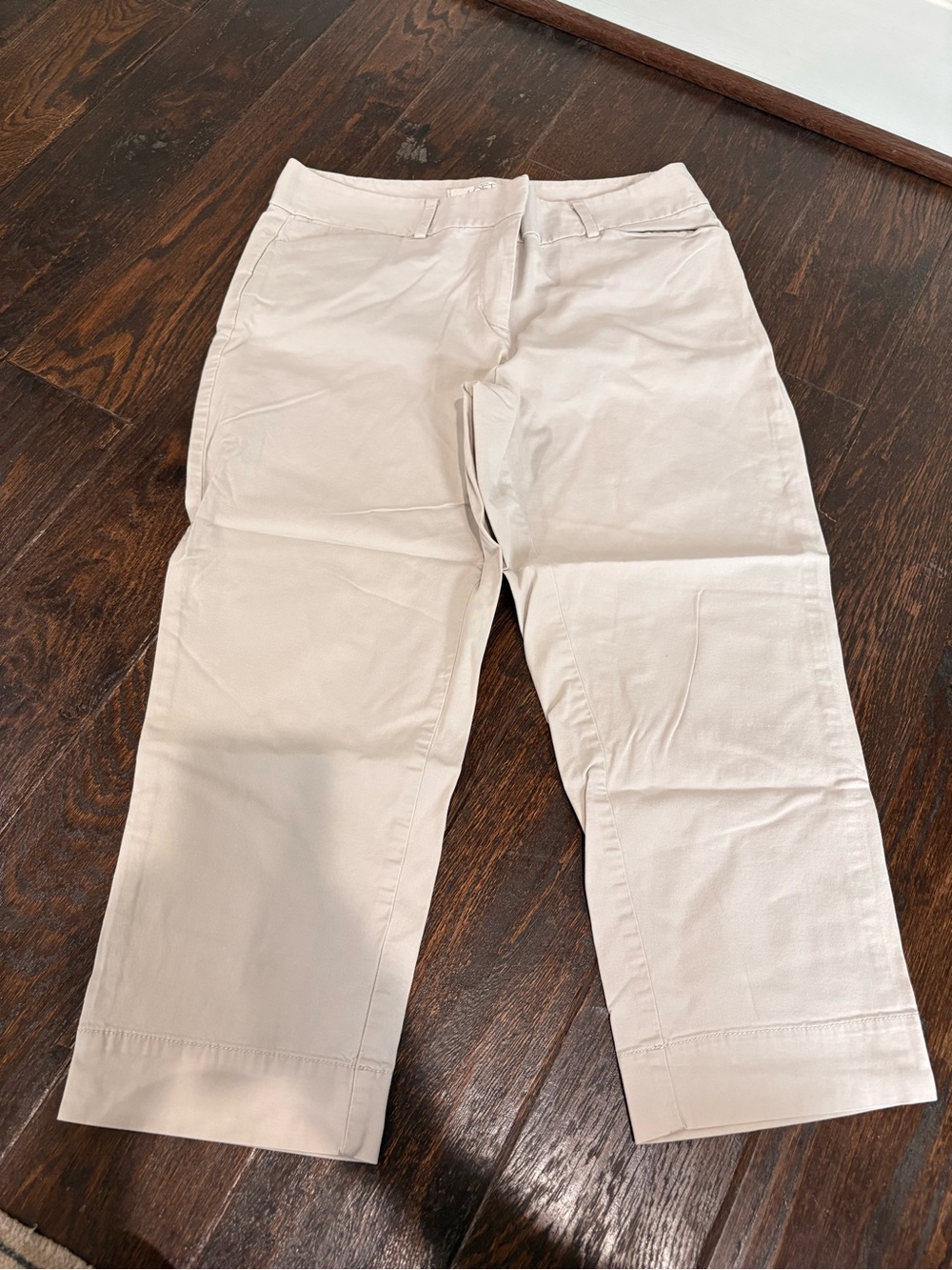 Light Beige Casual Crop Pants